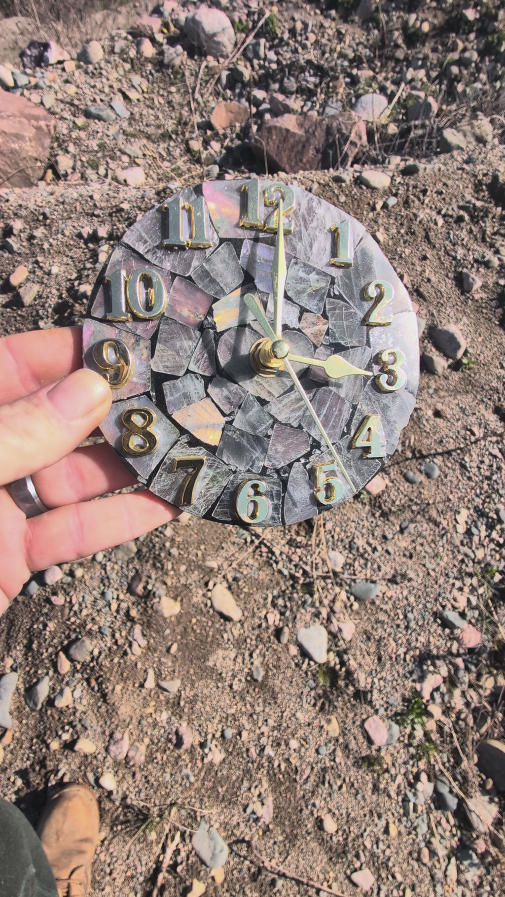 Labradorite Mosaic Clock