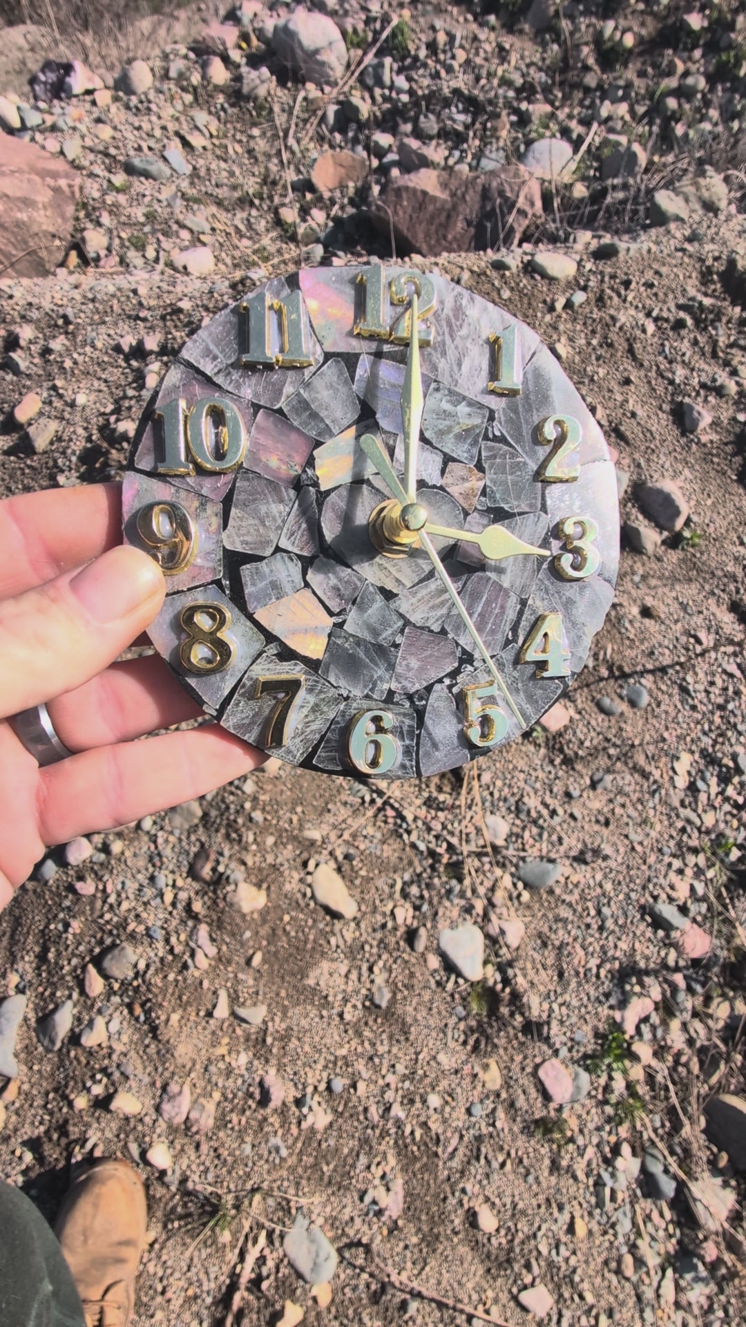 Labradorite Mosaic Clock