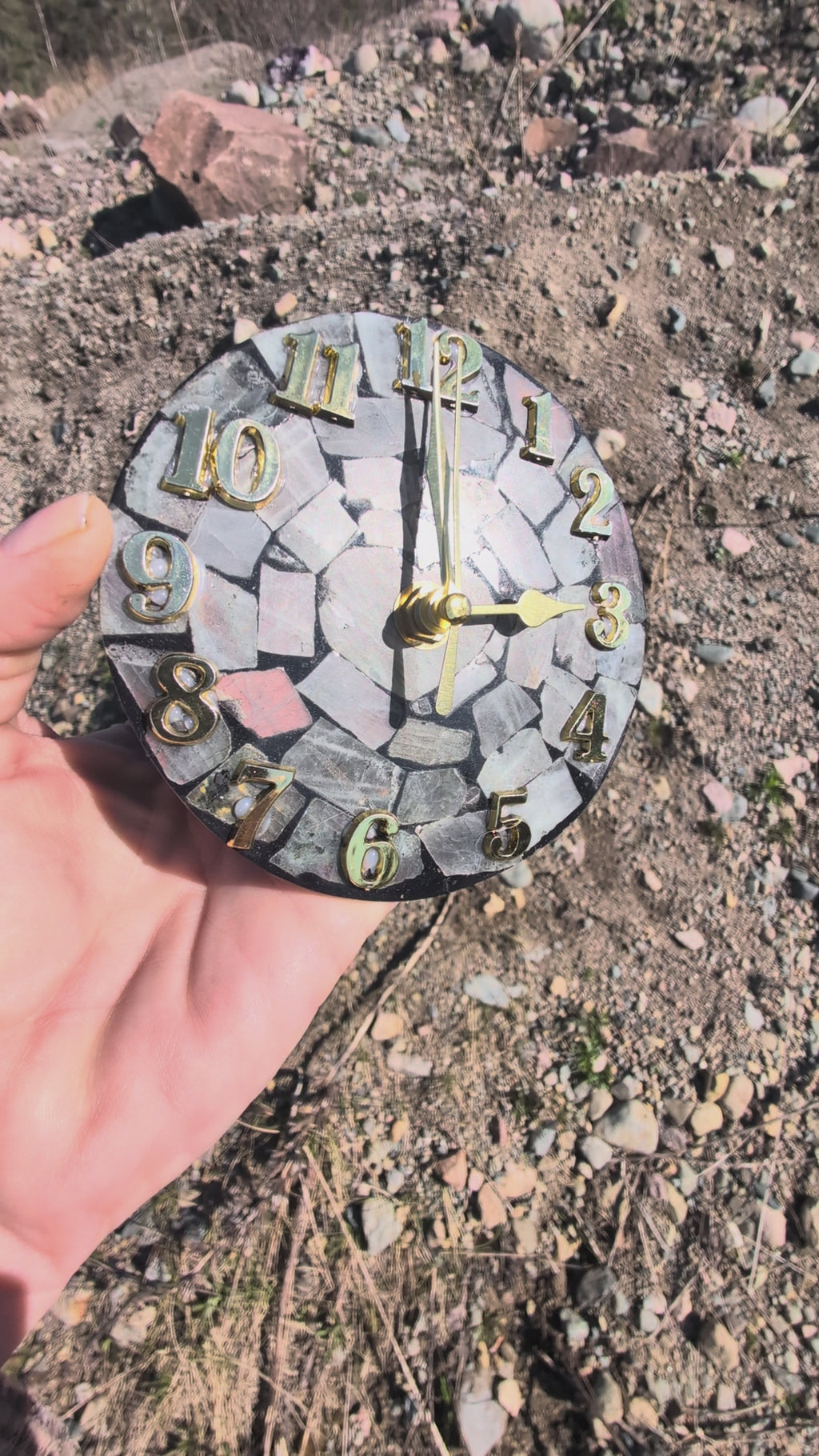 Labradorite Mosaic Clock