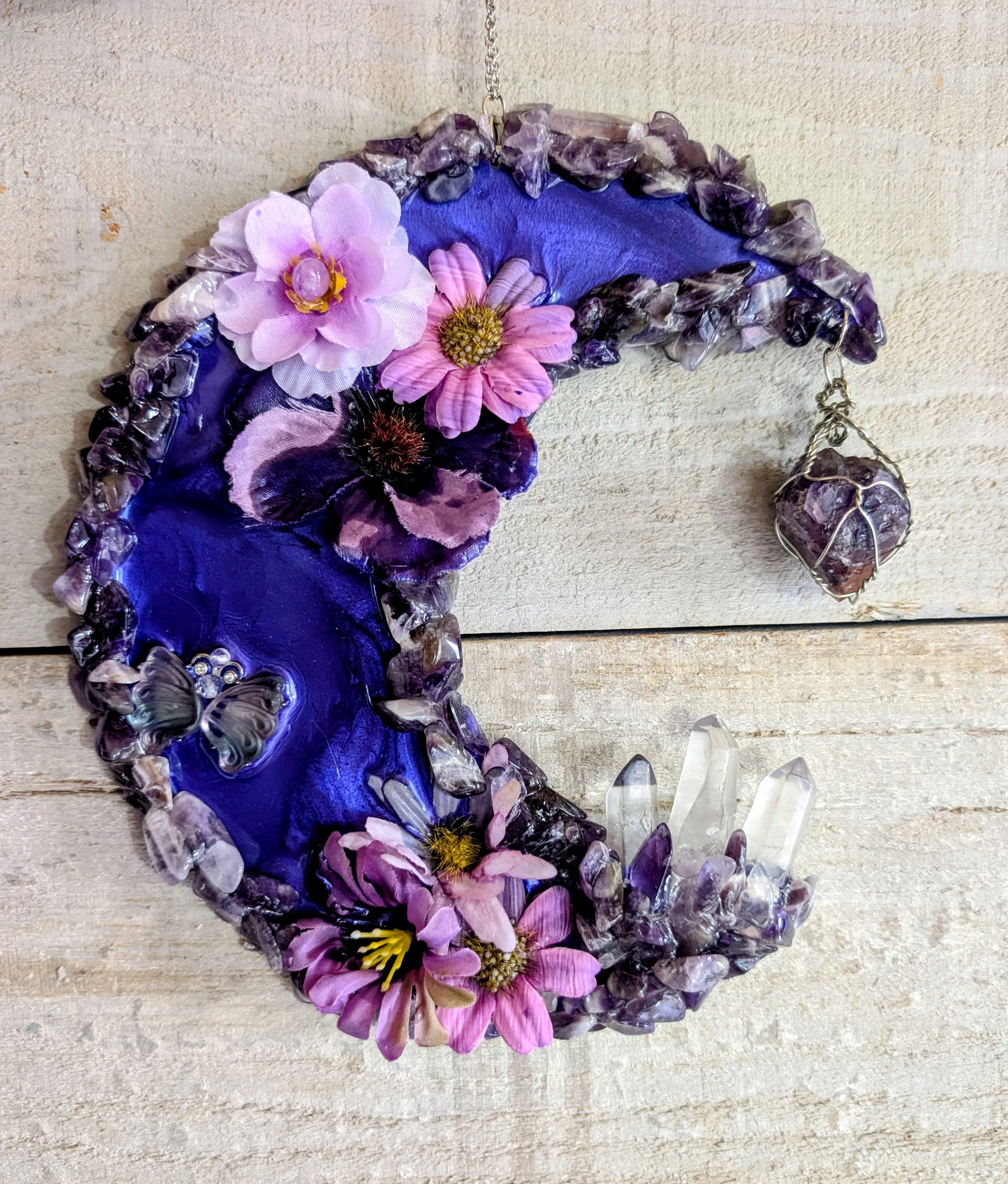Amethyst Crystal Chip Moon