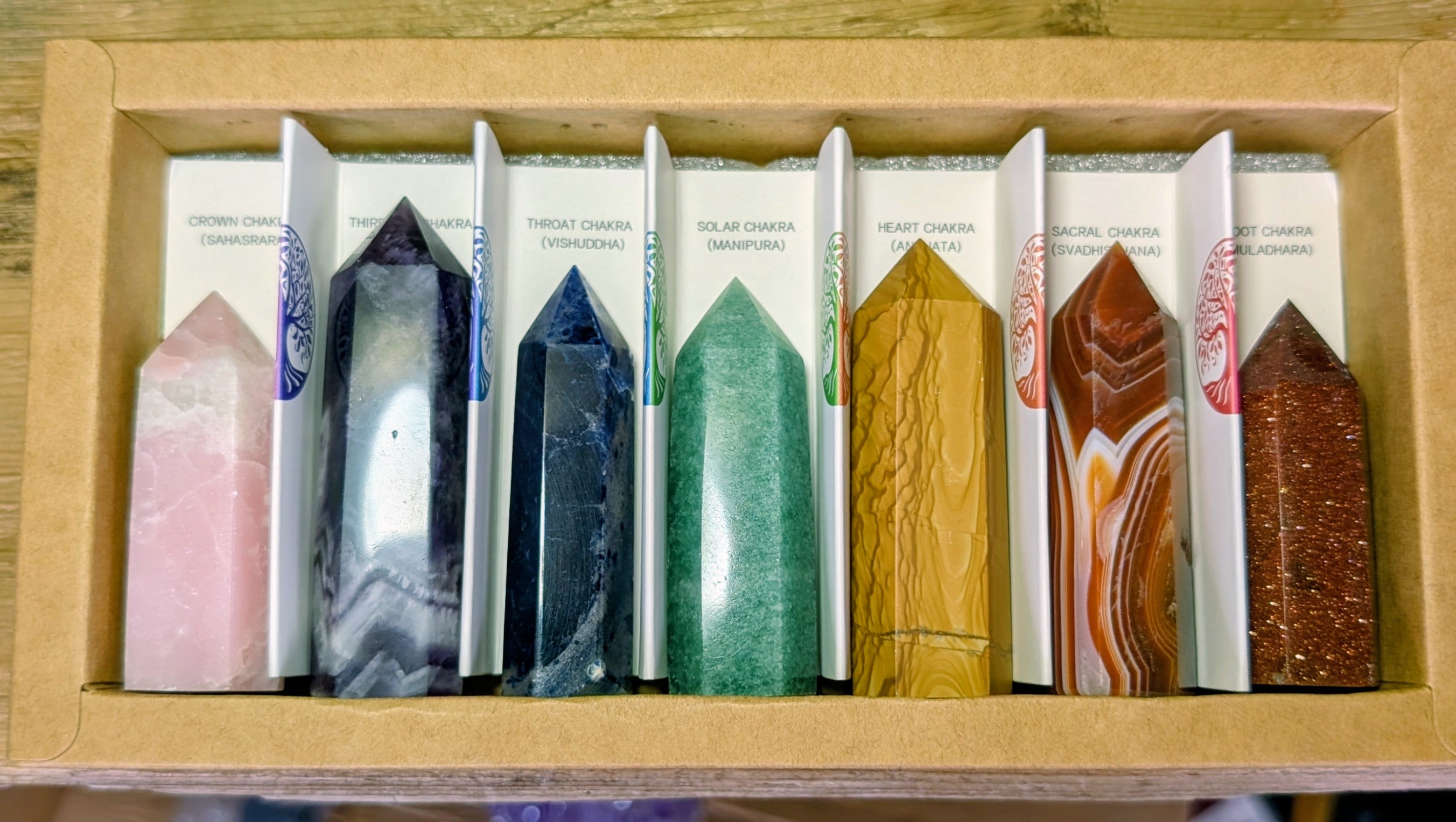 Seven Chakra Crystal Tower Set
