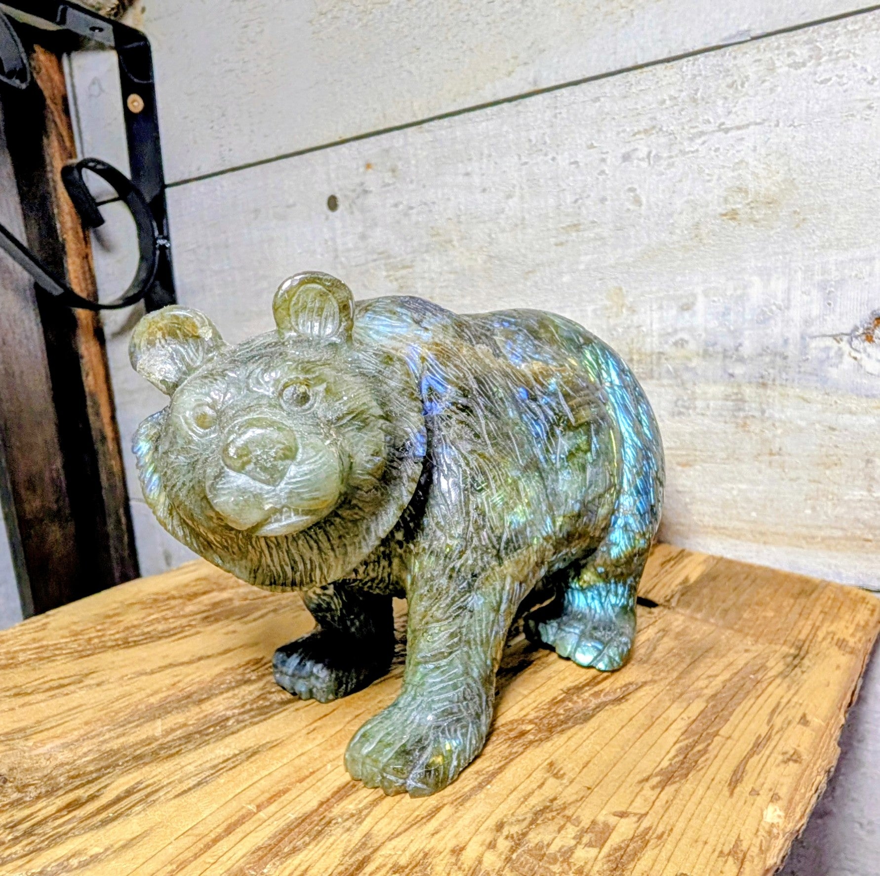 Crystal Bear Labradorite