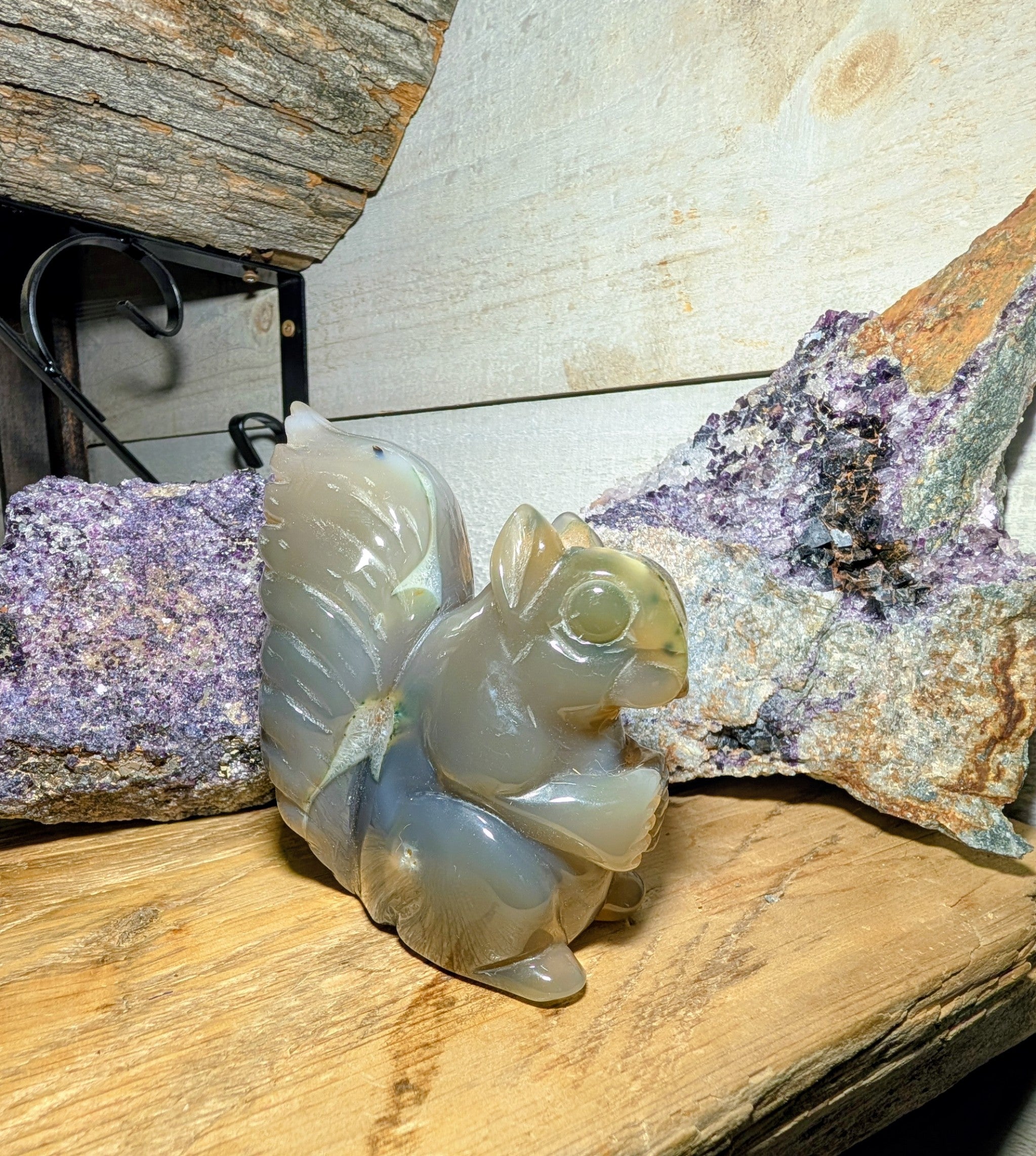 Agate Druzy Crystal Squirrel