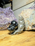 Canadian Flame Stone, Yooperlite Crystal Moon and Obsidian Astronaut