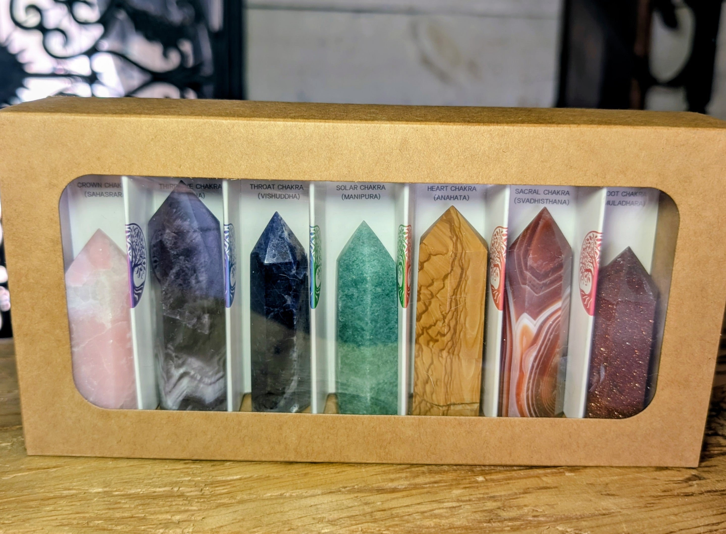 Seven Chakra Crystal Tower Set