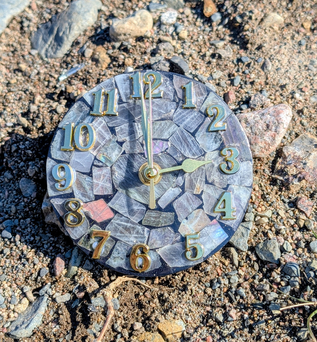 Labradorite Mosaic Clock