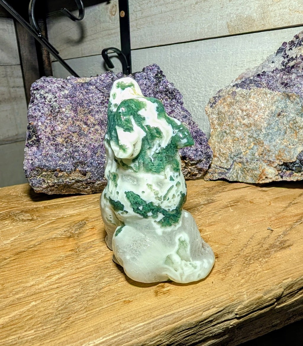 Crystal Wolf Druzy Moss Agate