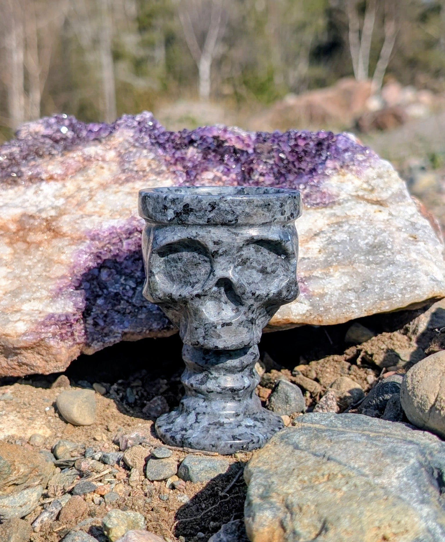 Crystal Skull Chalice Larvikite