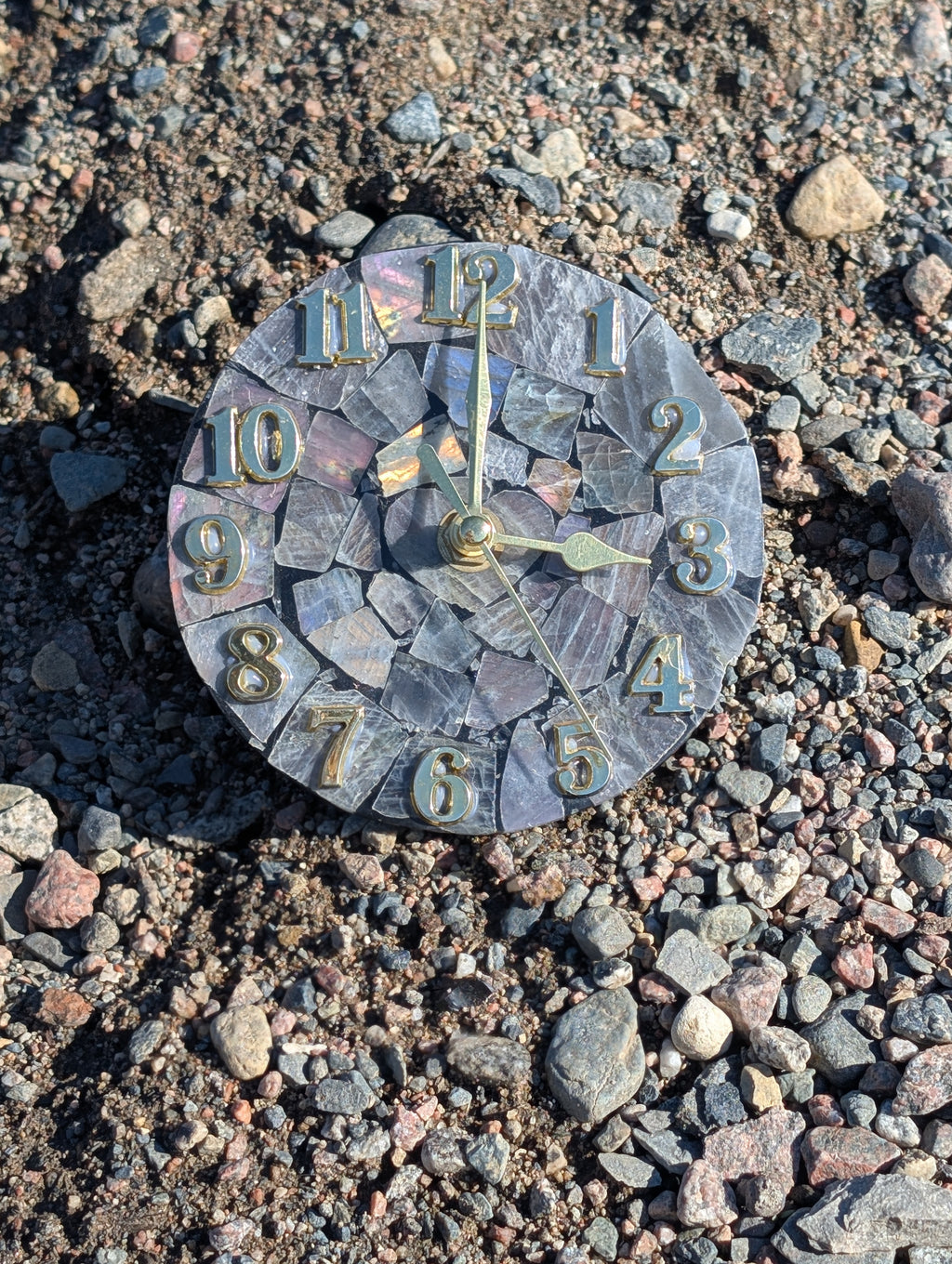 Labradorite Mosaic Clock