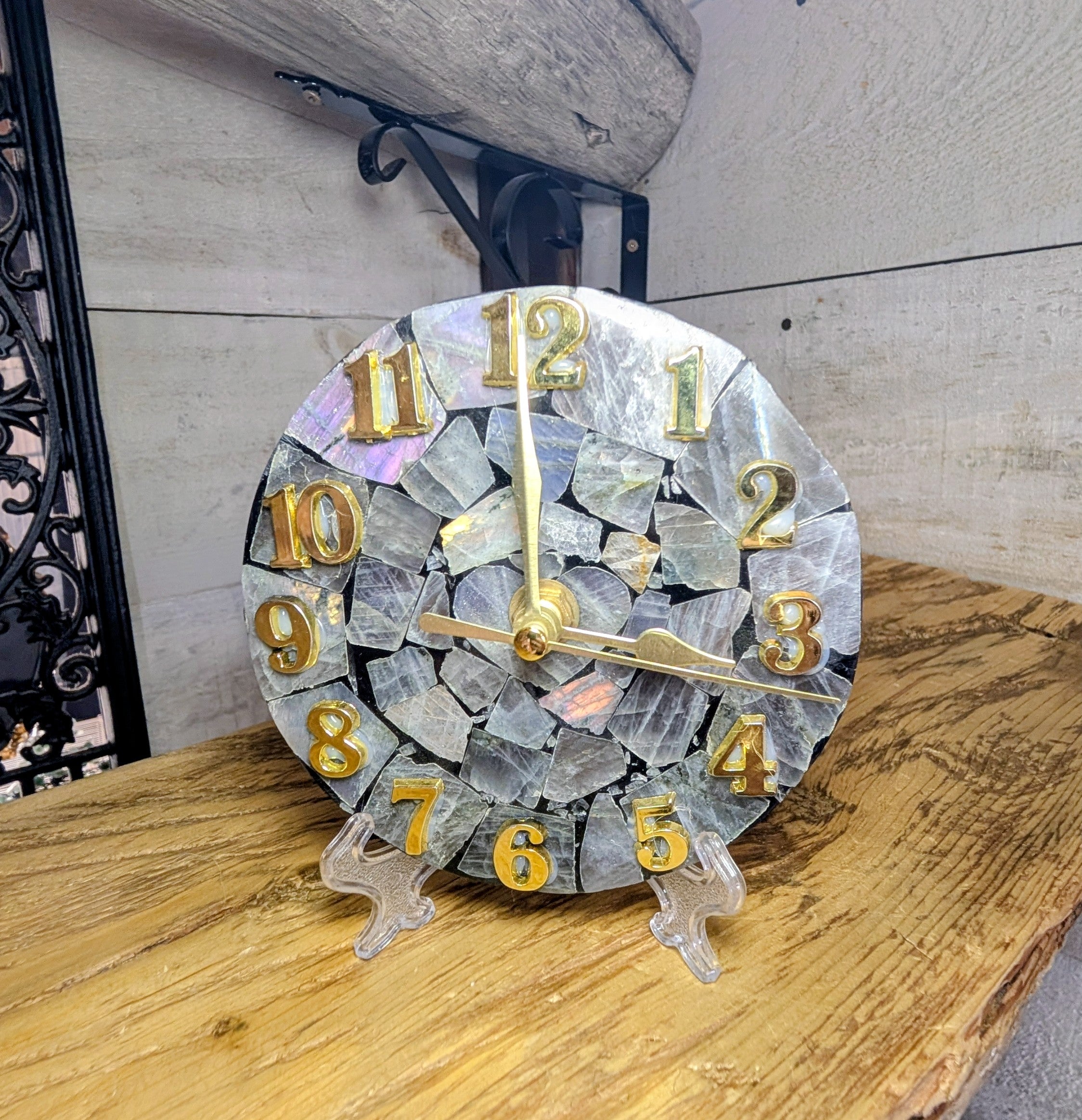 Labradorite Mosaic Clock