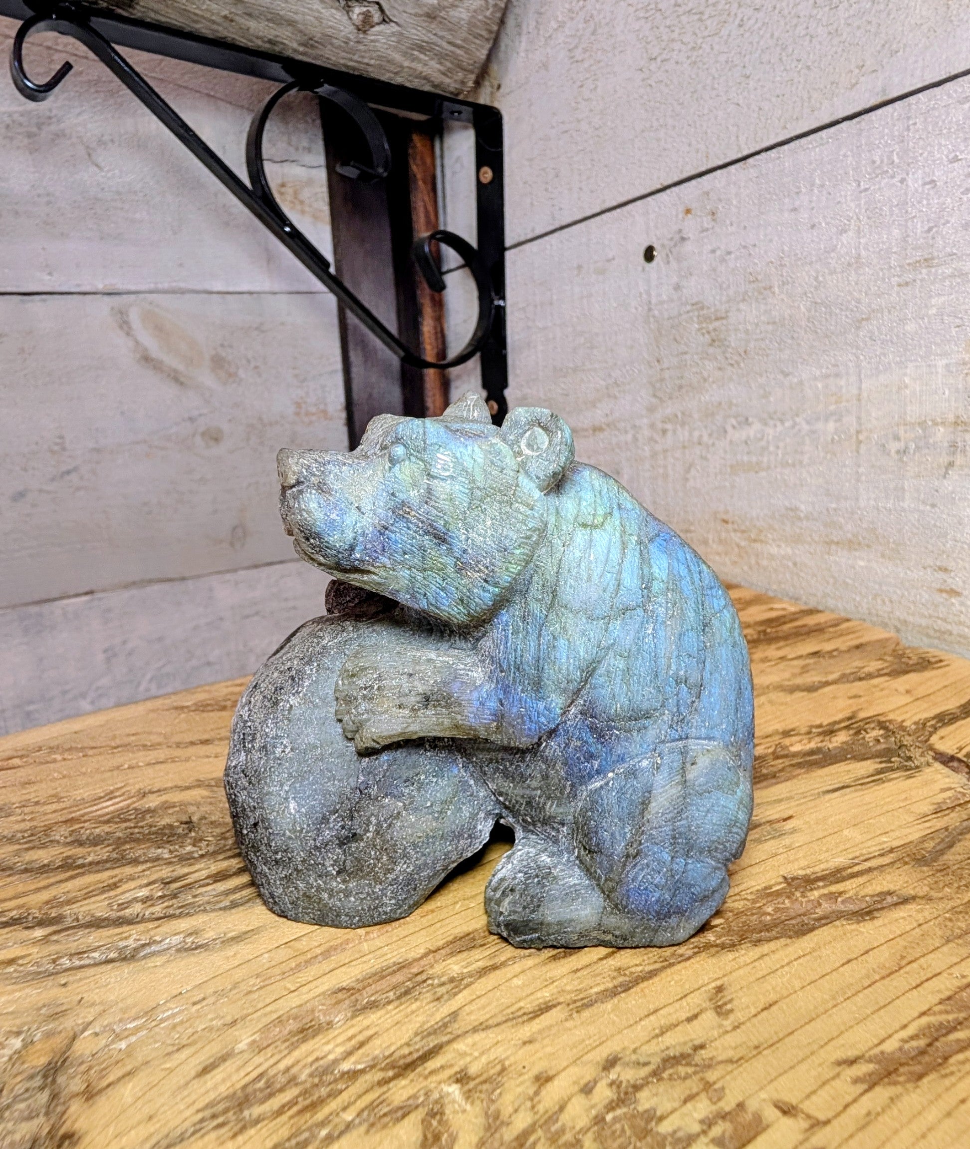 Crystal Bear Labradorite