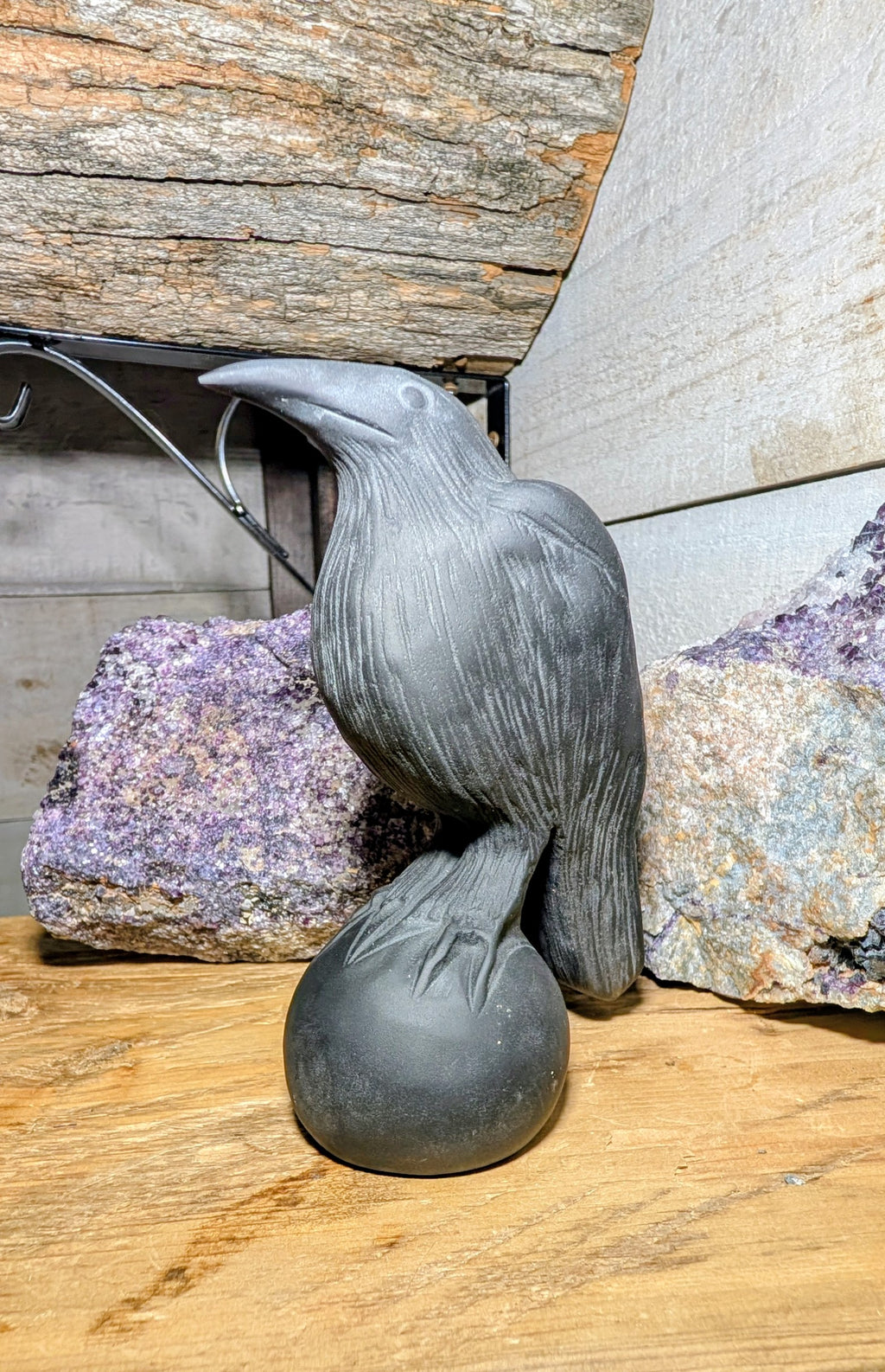 Obsidian Crystal Raven