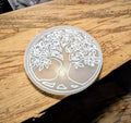 Crystal Selenite Plate with Tree Etching