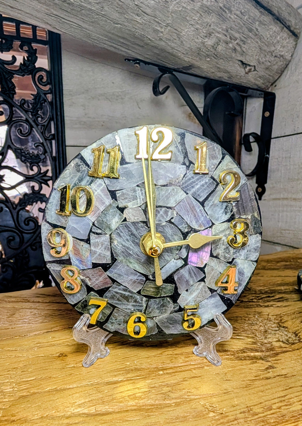 Labradorite Mosaic Clock