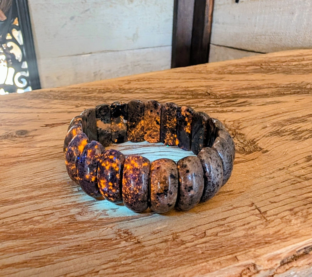 Crystal Bracelet, Canadian Flame Stone, Yooperlite