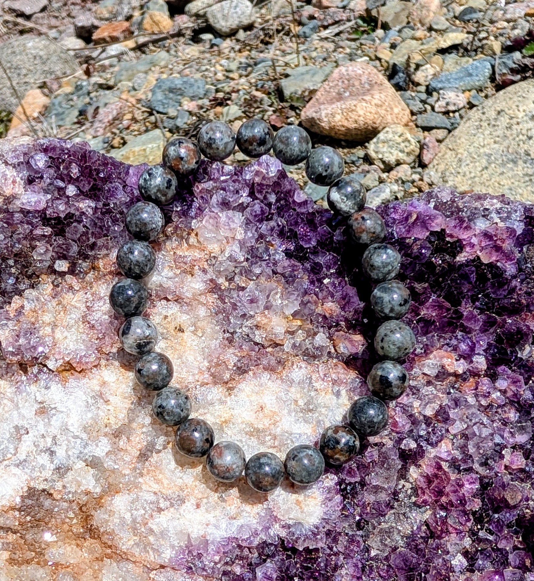 Crystal Bracelet Canadian Flame Stone, Yooperlite