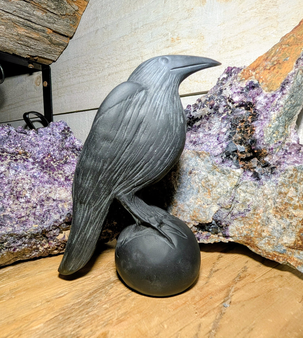 Obsidian Crystal Raven