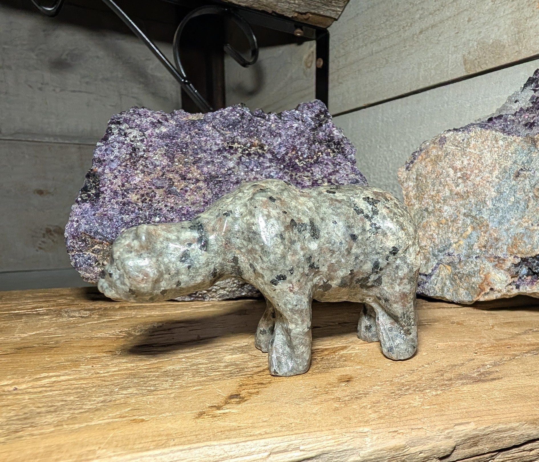 Artisanal Canadian Flame Stone, Yooperlite Crystal Bear