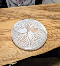 Crystal Selenite Plate with Tree Etching